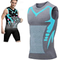 Miniatyrbillede 2 af 5: Ionic Shaping Vest, Body Shaper til mænd, 2023 ny version Ionic Shaping Vest til mænd, komfortabelt åndbart issilkestof Grå S -FD3-