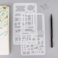 Pikkukuva 4 / 5: Bullet Journal -sapluunasetti, 20 kpl DIY-piirustusmalleja, askarteluprojekteja, koristelu aloittelijoille, piirtämisen opettelu-FD3-