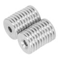 Pikkukuva 2 / 8: 20 kpl Reikämääräiset magneetit 20x3mm Neodyymi Levy Rengasmagneetti M5 Harvinaiset maametallit Pyöreä magneetti kiinnitykseen -FD4-