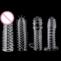 Miniatyrbilde 1 av 5: Krystallhylse Silikon Neglekondomer for Menn Forsinkelsessett Deksel Par Leker for A-AD4-