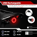 Miniatyrbild 2 av 6: Ultrastarkt smart cykelbakljus, USB-uppladdningsbart bromsljus, hög intensitet. Enkel att installera för cykelsäkerhet -FD2-