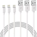 Pikkukuva 1 / 5: 3 kpl 2 m iPhone-latauskaapeli, USB–Lightning-kaapeli, iPhone-kaapeli yhteensopiva iPhonelle valkoinen-AD4-