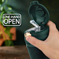 Miniatyrbillede 2 af 5: Isoleret vandflaske med sugerør, termoflaske i rustfrit stål med ærme og bærerem, rejsekrus til børn, kvinder og mænd - 16oz/480ml (grøn) -FD3-