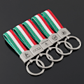 Miniatyrbillede 5 af 5: Nøglering i syntetisk læder med italiensk flag i tre farver, farverigt logo, officiel-FD3-