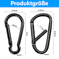 Miniatyrbild 3 av 5: 20-pack små aluminiumkarbinhakar, 40 x 4 mm minikarbinhakar, små svarta karbinhakar för ryggsäck, bälte, tält, camping, resor{sl}-AD8-
