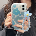 Miniatyrbillede 5 af 5: Kompatibel med iPhone 12 Cover med Sødt Blomsterarmbånd Blomsterbjørn Kameralinse Gennemsigtigt Cover med Kæde - Björnblu{HONGDE}-AD4-