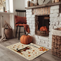Miniatyrbild 3 av 4: Höst Dörrmatta Katt Lönnlöv Mattor Höstskörd Dörrmatta Thanksgiving Hem Kök Dekoration Golvmattor 50 x 80 cm -AD6-