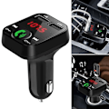 Pikkukuva 1 / 5: Langaton Bluetooth FM-lähetin autoon, 2 USB-laturia, Aux-adapteri, Handsfree-AD4-