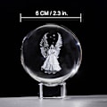 Miniatyrbillede 2 af 5: 6 cm krystal 3D skytsengel statue med krystalbase, boligindretningsdekorationer, mindegave til en speciel person -FD4-