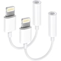 Pikkukuva 1 / 5: Sertifioitu 2 kpl Lightning - 3,5 mm kuulokeadapteri iPhonelle, iPhone Aux-adapterimuunnin Dongle äänikaapeli yhteensopiva iPhone 14 13 -FD3- kanssa