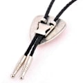 Miniatyrbillede 5 af 5: Sort Western Denim Naturlig Onyx Bolo Tie Ægte Læder Reb-AD4-