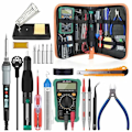 Miniatyrbild 1 av 5: Elektrisk Lödkolv Kit med Digital Display 90W Set med 18 delar Justerbar Temperatur 100¡æ till 480¡æ Med Multimeter -AD5-