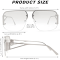 Miniatyrbillede 3 af 5: Pilot Solbriller Kvinder Mænd Trendy Rammeløse Retro Firkantede Shades Store Metal Solbriller-AD4-