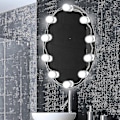Miniatyrbild 6 av 6: Spegelbelysningskit, LED Smyckes Sminkljus 10 Glödlampor Dimbar Självhäftande Spegel USB för Omklädningsrum, Badrum, Sovrum - Perfekt -AD6-