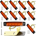 Miniatyrbillede 1 af 5: 10 stk. LED Sidemarkeringslys, 12V 24V LED Positionslys Bag Foran Indikator Sidemarkeringslys (Gul){f2}-AD8-