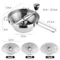 Miniatyrbillede 3 af 5: Grøntsagskværn | Tomatpresser i rustfrit stål | Madkværn | Madmølle | Kartoffelmoser | Rotationsmoser | Tåler opvaskemaskine | 3 Kværneskiver -AD4-