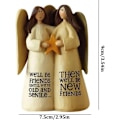 Miniatyrbillede 5 af 5: Søstre for evigt englehjerte - Engel af venskabsfigur, for evigt søstre og bedste venner statue, 2 piger engel skulptur hjem -FD4-