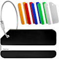 Pikkukuva 1 / 5: Matkatavaramerkit, 6 kpl Matkatavaralaput Matkalaukkuihin, Alumiiniseos Matkalaukkumerkit, Matkatavaroiden Tunnistus ID-laput -AD7- Black.Red.Green.Blue.Silver.Orange