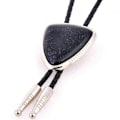 Miniatyrbillede 4 af 5: Sort Western Denim Naturlig Onyx Bolo Tie Ægte Læder Reb-AD4-
