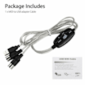 Miniatyrbild 3 av 5: USB IN-UT MIDI-kabel Konverterare PC till Musikkeyboard Adapter Svart One Size-AD4-