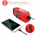 Miniatyrbillede 3 af 5: Dynamo Radio, BR-Vie 2000mAh AM/FM/NOAA Solar Håndsving Radio, Bærbar Nødradio Lommelygte Mobiltelefon Oplader, SOS til Udendørs Nødsituation-AD4-
