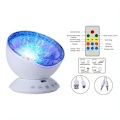 Miniatyrbillede 3 af 3: Ocean Wave Projektor, LED Fjernbetjening Undervands Projektor Lampe med 7 Farver Lys og 4 Lyde Indbygget Højttaler til Børn Voksne{f2}-AD8-
