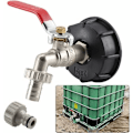 Miniatyrbillede 1 af 5: IBC afløbsadapter til messing vandhane med slangeforbindelse, 1000 liters tanktilslutning 12,7 mm{f2}-AD8-