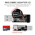 Pikkukuva 3 / 5: MKS EMMC ADAPTER V2 USB 3.0 -kortinlukija MKS EMMC -moduulille Micro-SD TF -kortti MKS Pi MKS SKIPR-AD4-
