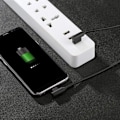 Miniatyrbilde 4 av 4: 1 stk 3m svart Android vinklet flettet datakabel, nylon USB-ladekabel -AD6-