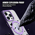 Miniatyrbilde 2 av 5: Etui for iPhone 14 Pro Kompatibel med MagSafe Magnetisk Usynlig Stativ Gjennomsiktig Kamerabeskyttelse Hardplast Anti-Scratch Bakside - Lila-AD10-