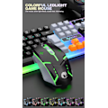 Miniatyrbillede 4 af 5: 104-tasters trådbundet mekanisk tastatur og mus-kombination til spil og kontor med flere farvede lys, kompatibel med Windows og iOS