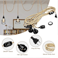 Miniatyrbillede 5 af 5: 6,8M 2-leder Linen Elektrisk Kabel, med E27 Fatning og Afbryder, til DIY Lampe (uden pære)