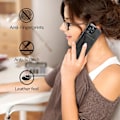 Miniatyrbillede 4 af 4: iPhone 13 MINI, Wallet Case - Slank Syntetisk Læder Kortætui med Canvas Twill Stil Finish & 2 Kreditkortlommer [Sort]