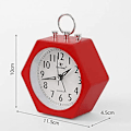 Miniatyrbild 5 av 5: JUSTUP Alarm Hexagon Bordsklocka Väcker Dig Tyst Arbetar Perfekt För Sovrum Kontor --- Röd