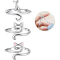 Miniatyrbilde 1 av 5: 3 stk Hekle Ringer For Hekling Justerbar Hekle Spenningsring For Finger Katt Garnveiledningsring Strikking Hekle Tilbehør Med Eske For Kvinner, 50% O