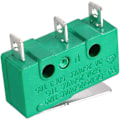 Miniatyrbillede 2 af 4: KW4-3Z-3 Mikro Switch SPDT No NC 3 Ben Momentær Kort Lige Grøn (4 stk)