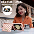 Miniatyrbild 4 av 5: Crossbody Plånboksfodral För Samsung Galaxy Z Flip 5 Med Kortfack, Stativ, Stötsäkert Och Hudliknande Mjukt Läderfodral För Kvinnor