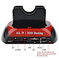 Miniatyrbild 5 av 5: Hårddiskdockningsstation med dubbla fack, USB 3.0 till SATA IDE HDD-dockningsstation med kortläsare för