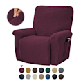 Miniatyrbild 1 av 4: All-inclusive elastisk recliner soffaöverdrag enfärgad polarfleece soffa kudde överdrag för alla årstider Recliner överdrag