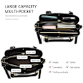 Miniatyrbillede 4 af 5: Dame Håndtasker Mode Top Håndtag Tasker Små Skuldertasker 3 Rum Håndtasker PU Læder Crossbody Tasker med Sødt Vedhæng