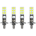 Pikkukuva 1 / 5: 4 kpl H1 6000k Ultra Valkoiset 80w LED Ajovalopolttimot Sarja