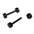 Miniatyrbillede 1 af 3: 1 Par Mænds Barbell Titanium Stål Ørestikker 4mm Sort