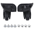 Miniatyrbillede 1 af 3: 1 par 91x107x49mm Stor Sort Kuffertskuffert 360swivel Hjul