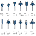 Miniatyrbillede 3 af 5: Routerbitssæt, 12 stk. 6,35 mm 1/4 tommer skaft Tungsten Carbide Tippede Routerbitssæt Træfræsning Savkutter Plast
