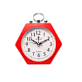 Miniatyrbild 1 av 5: JUSTUP Alarm Hexagon Bordsklocka Väcker Dig Tyst Arbetar Perfekt För Sovrum Kontor --- Röd