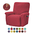 Miniatyrbild 1 av 4: All-inclusive elastisk recliner soffaöverdrag enfärgad polarfleece soffa kudde överdrag för alla årstider Recliner överdrag