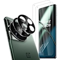 Miniatyrbild 1 av 5: För OnePlus 12 5G 2 st Skärmskydd + 2 st Glaskameraskydd, Hög Definition Repskydd Bubbelfritt
