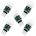 Miniatyrbild 2 av 5: AM312 PIR-sensor, 5-pack PIR-rörelsedetektor Utomhus Mini Pyroelektrisk Infraröd PIR Människa IR-sensormodul Kropp