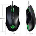 Miniatyrbilde 5 av 5: Aj52 Watcher RGB Spillmus, Programmerbare 7 Knapper, Ergonomisk LED-Bakbelyst USB Spillmus Datamaskin Bærbar PC, For Windows Mac OS Linux, Svart