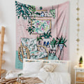 Pikkukuva 2 / 4: Wekity Botanical Boho Koti Tapetti Esteettinen Taide Koti Tausta Kangas Koriste Lahja Mandala Tapetti Koriste (ZJ825-65, 71 X 91 Tuumaa)